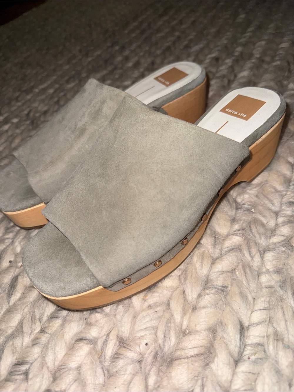 Dolce Vita Sage Suede Platform Clog Slides